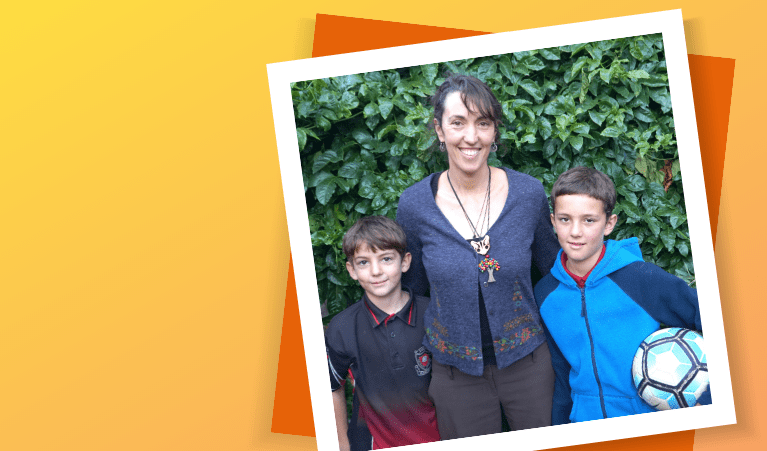 Millsom family Solar Superheroes A woman and her two children posing for photo